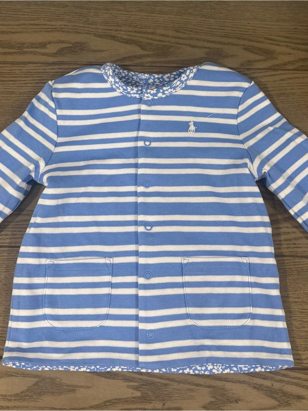Ralph Lauren Blue Reversible girls Cardigan 24 months New without tags